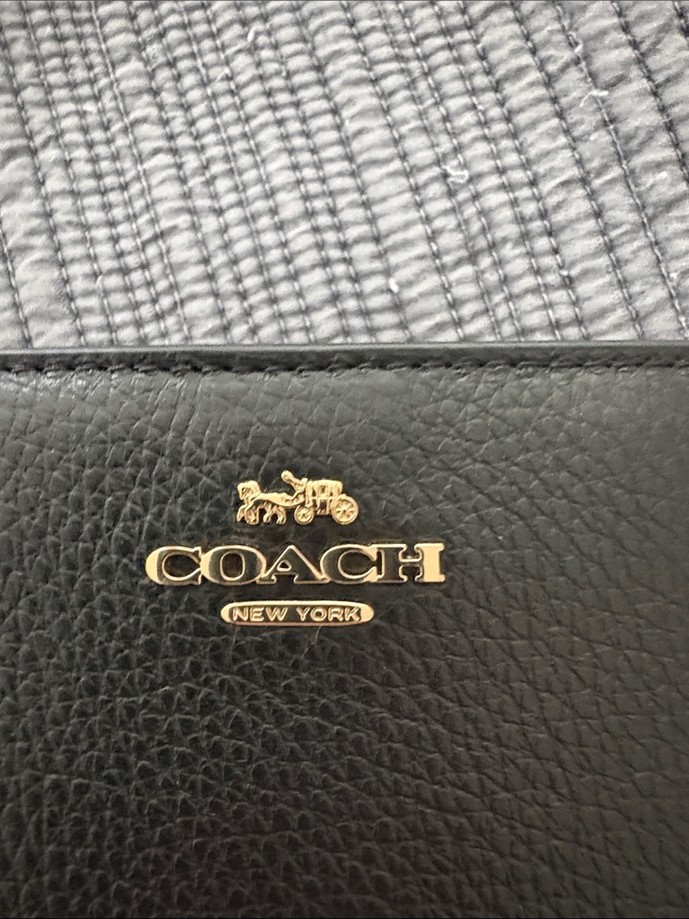 COACH Black Pebbled Leather Compact wallet - Picture 3 of 4